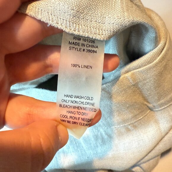 Soft Surroundings Women XL Linen A Line Skirt Beige Stretch Waist Side Slits - Picture 5 of 9